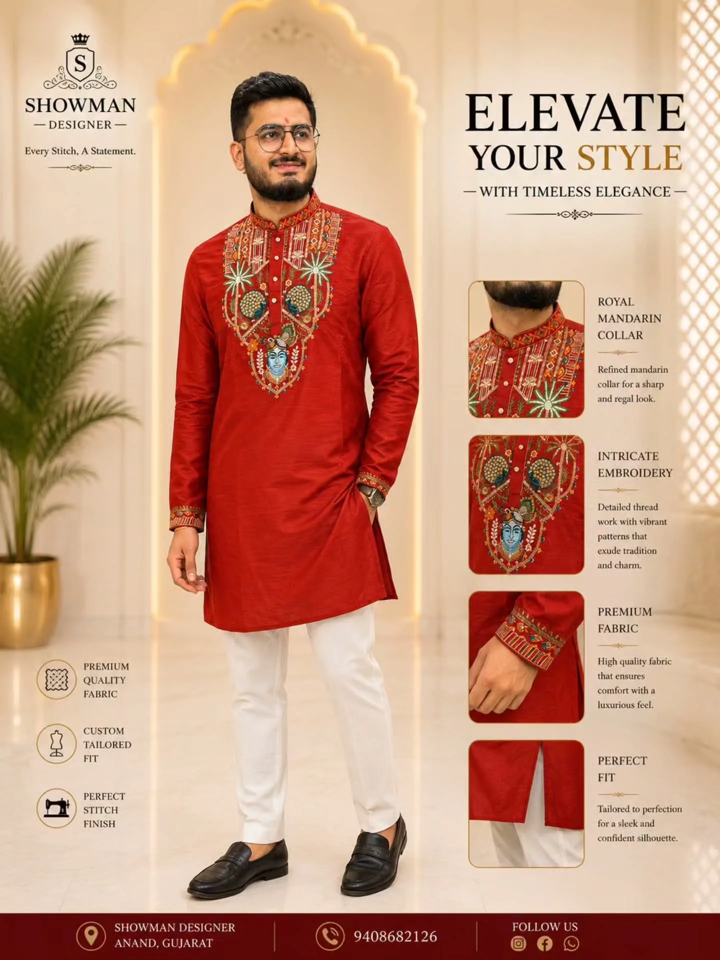 Crimson Heritage Festival Kurta